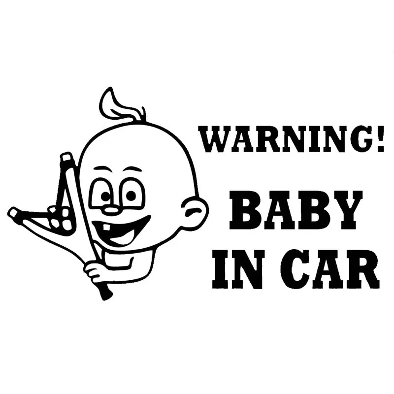 

18.7*10.8CM WARNING! BABY IN CAR Vinyl Car Decal Sticker Funny Car Rear Windshield Accessories Black wall sticker