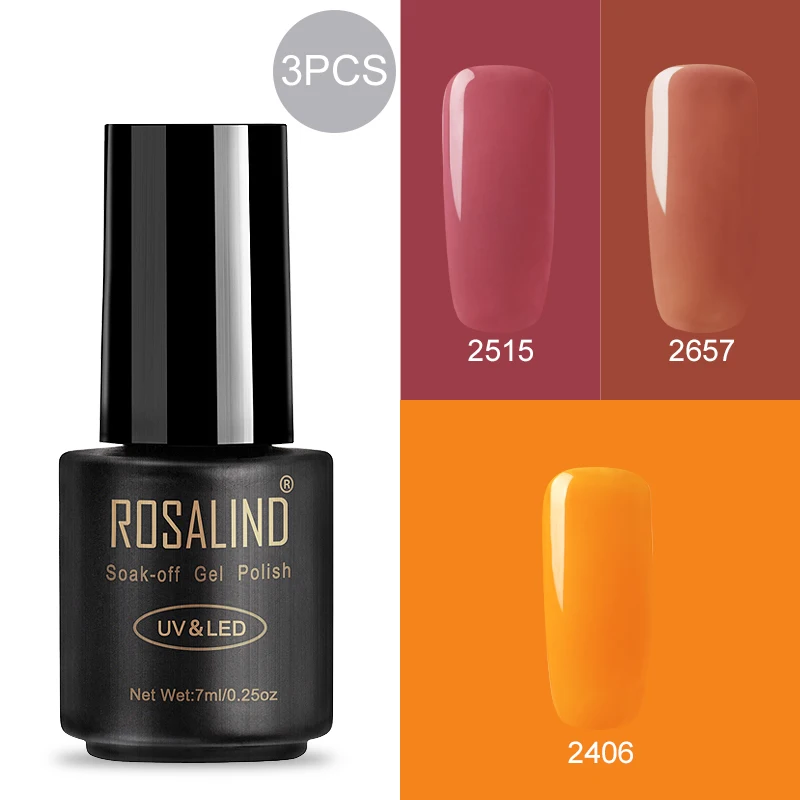 RA-3GELS-08 ROSALIND 7 мл Гель-лак для ногтей Полупостоянный УФ-гель гибридный набор для маникюра впитывающий лак белый праймер - Цвет: RA-3GELS-08