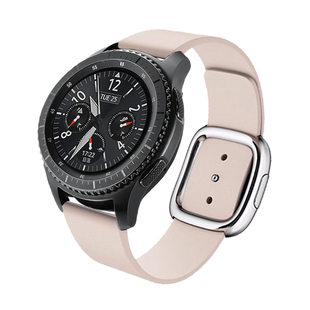 22 мм Современная застежка ремешок из натуральной кожи для huawei часы GT samsung Galaxy Watch 46 MM браслет ремешок для наручных часов для Шестерни S3 браслет