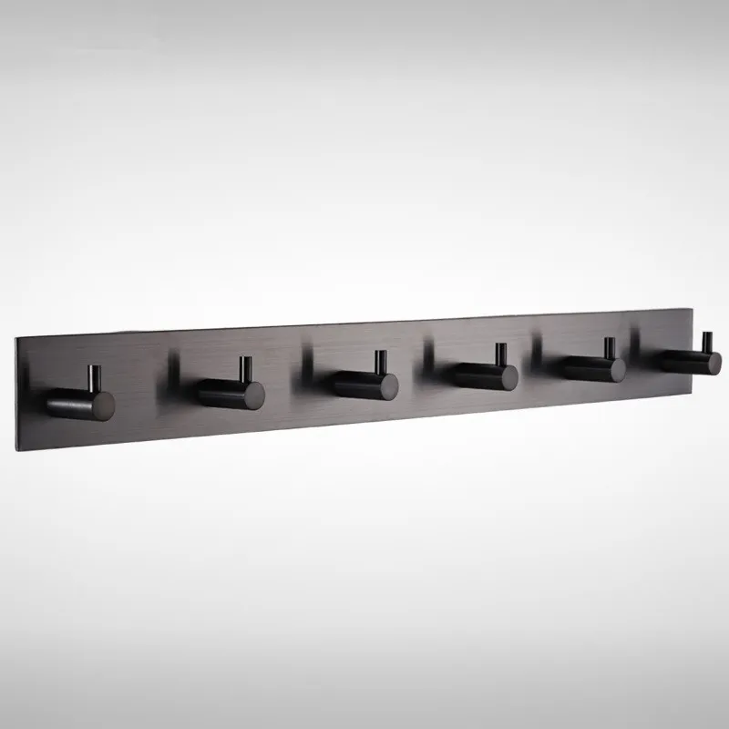MTTUZK Stainless steel Clothes hooks black simple row of for cap coat no punching towel hook wall door | Обустройство дома