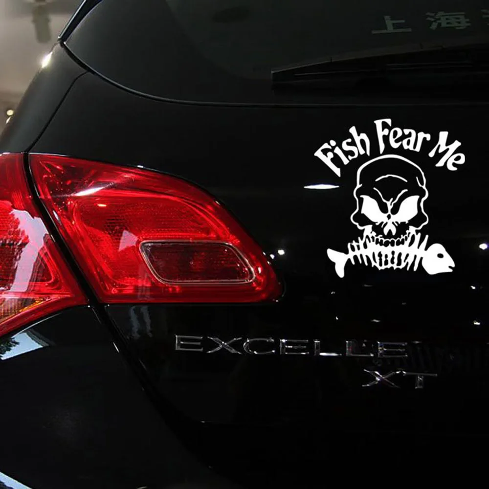 Aliauto Fish Fear Me забавная рыболовная Автомобильная наклейка светоотражающая для Vw Golf