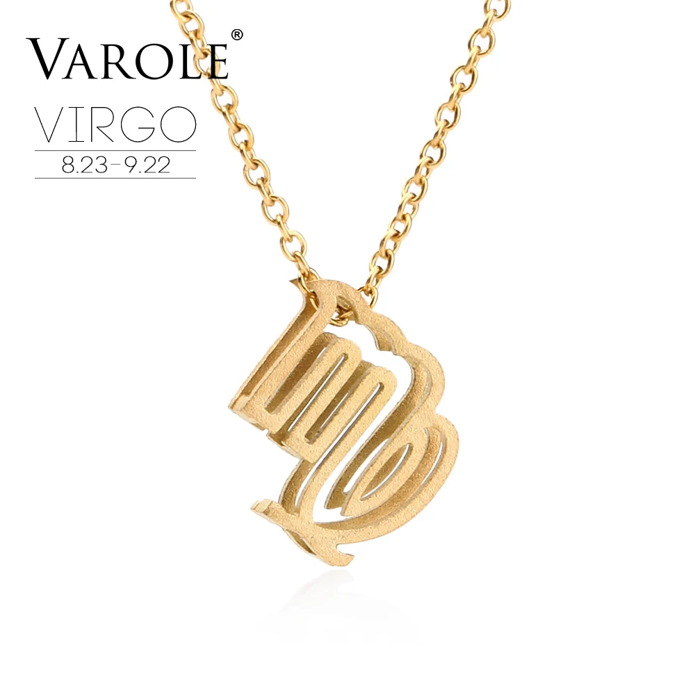 VAROLE 3D стереоскопический полый стиль 12 звезд зодиака созвездие ожерелье кулон Рождественский подарок нержавеющая сталь - Окраска металла: Virgo