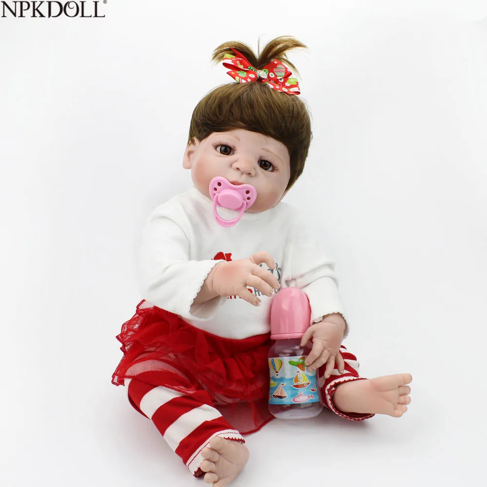 NPKDOLL 22 дюйма 55 см силиконовые куклы для новорожденных реалистичные настоящие