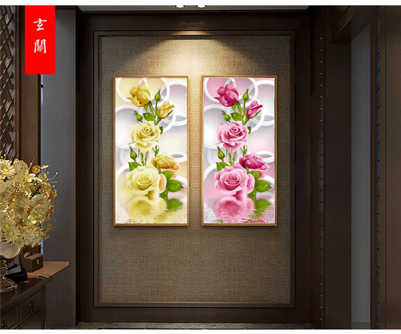 5D алмазная живопись сделай сам вышивка крестиком розовая роза цветок