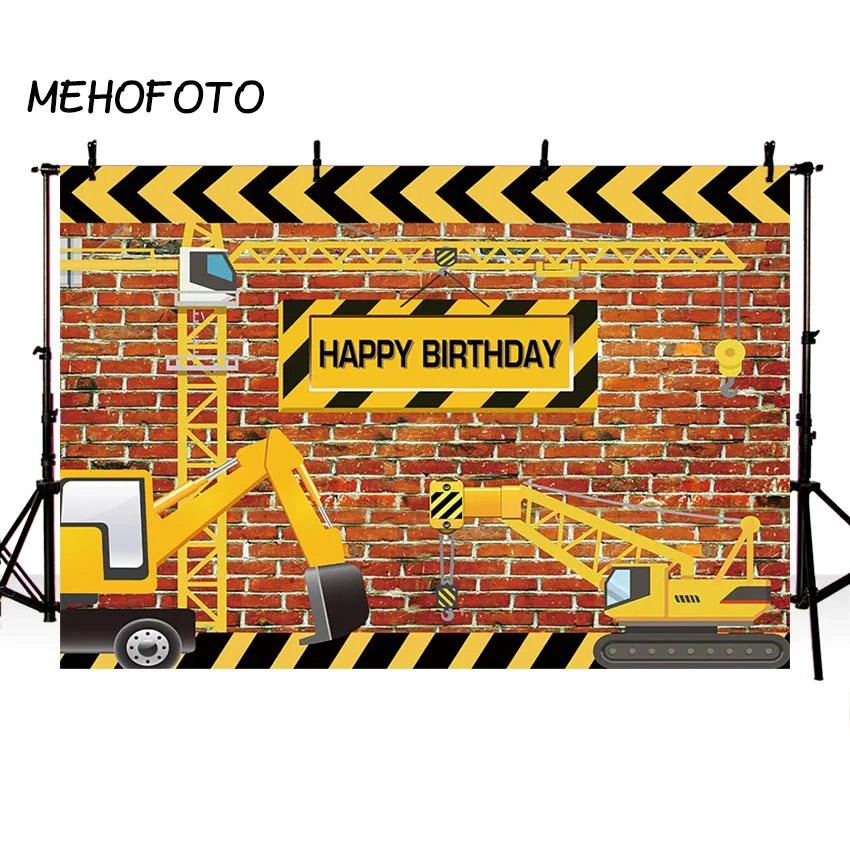 Фотофон MEHOFOTO для дня рождения фотография строительной вечеринки с имитацией