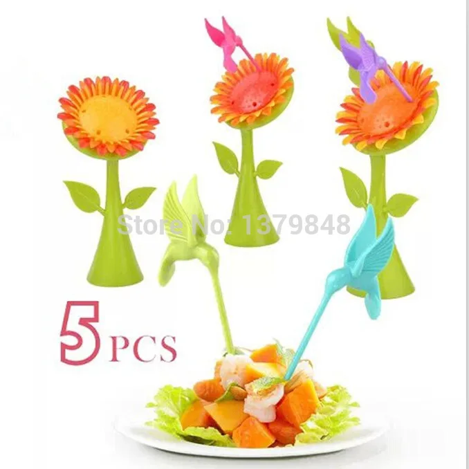 

5PCS/SET Sunflower fruti fork set