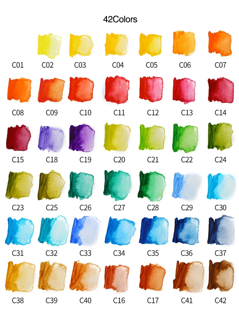 42 Colors Set Улучшенный 18/25/33/42 Цвет однотонные краска на водной основе набор с складной Краски щетка Портативный воды Цвет для татуажа, пигмент для мануального татуажа товары для рукоделия - Цвет: 42 Colors Set