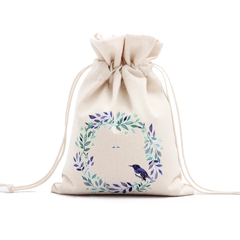 2018 Новогодняя Рождественская сумка конфет Холщовая Сумка на шнурке с Санта