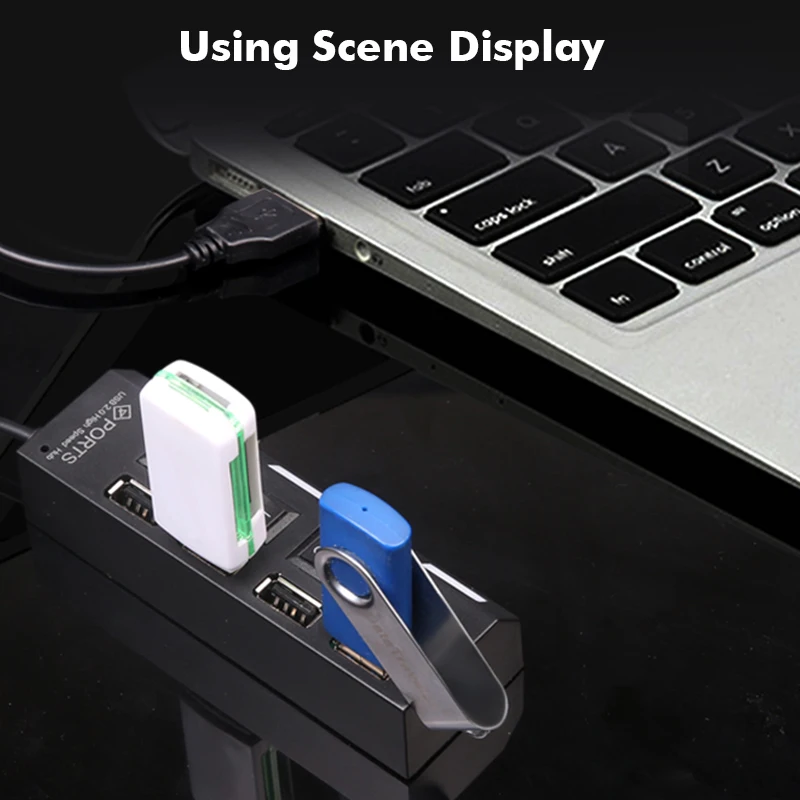 USB 2,0 концентратор Мульти USB порт скорость 480 Мбит/с хаб 4 порта концентратор с вкл/выкл. Переключатель USB разветвитель для ПК Компьютерные аксессуары usb концентратор