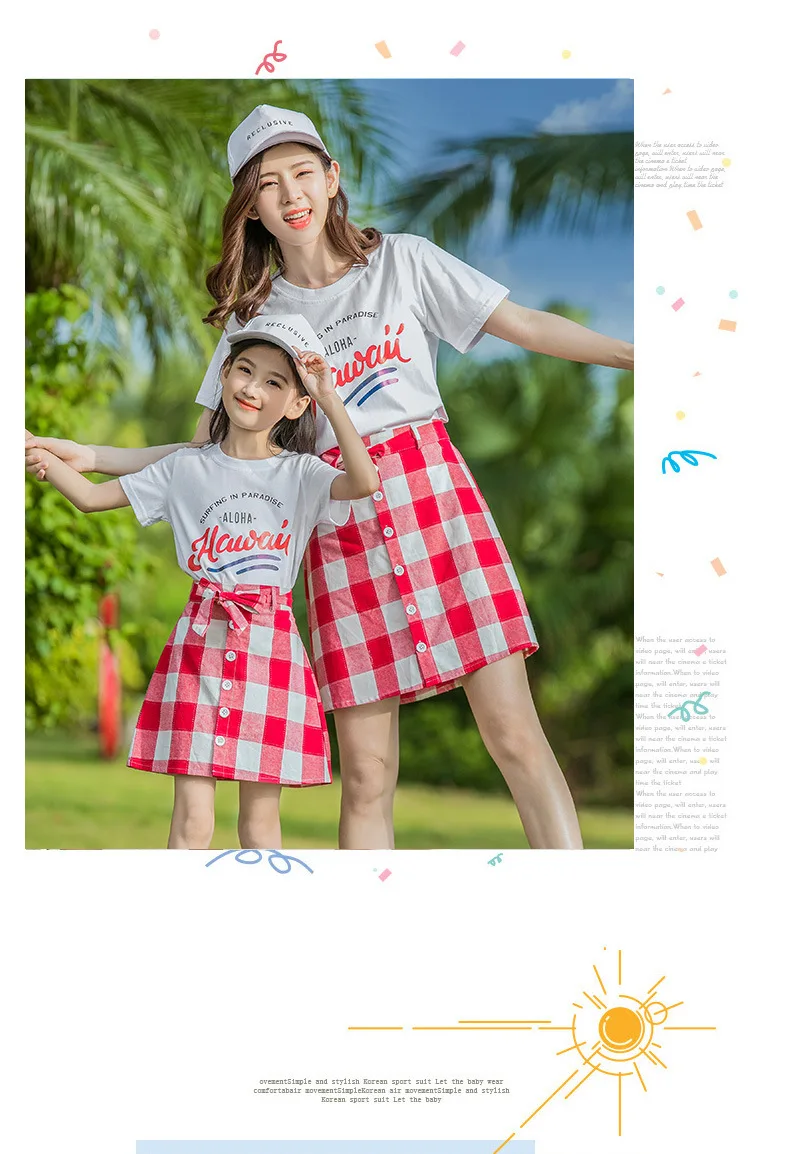 2019 Mother Daughter Dress plaid mama baby skirt Big Sister Matching Family Outfits Shirts 2pcs twins Baby Boys Pant Girls Skirt | Мать и