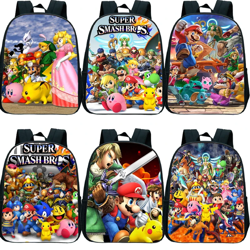 New Hot Super Mario Smash Bros Children School Bag Baby Small School Bags Kindergarten Schoolbag Cute Kids Backpacks Kawaii