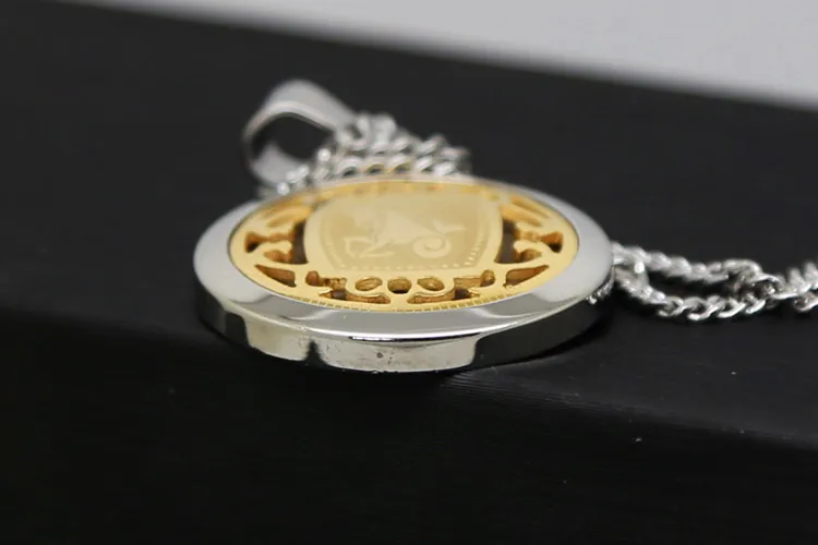 Кулон из нержавеющей стали с 12 знаками Зодиака 21 6 дюйма|stainless steel|steel roundsilver and gold |