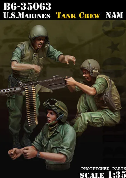 

1/35 resin figures model kit Vietnam War US soldiers (3pcs/lot) Unpainted XD160(Includes earphone etched sheet)
