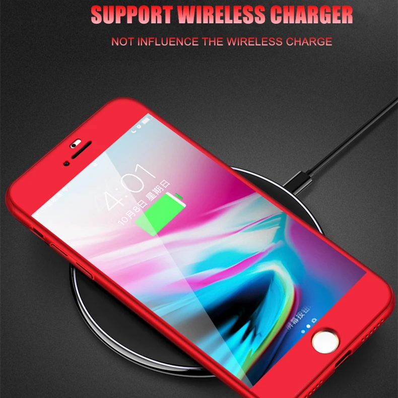 360 Degrees Full Protective Phone Case For iPhone XR XS Max Shockproof Cover X 6 6S 7 8 Plus Cases With Glass |