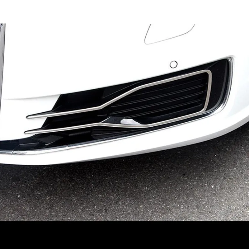 Автомобильные передние противотуманные фары наклейки для Audi A6 C7 решетка Планки отделка противотуманных фар декоративные полосы внешние автомобильные аксессуары