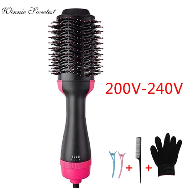 red 220v Горячая воздушная щетка один шаг фен для волос вьющиеся волосы расческа для всех типов волос с функцией анти-ожога многофункциональная высокая мощность 2 в 1 - Цвет: red 220v