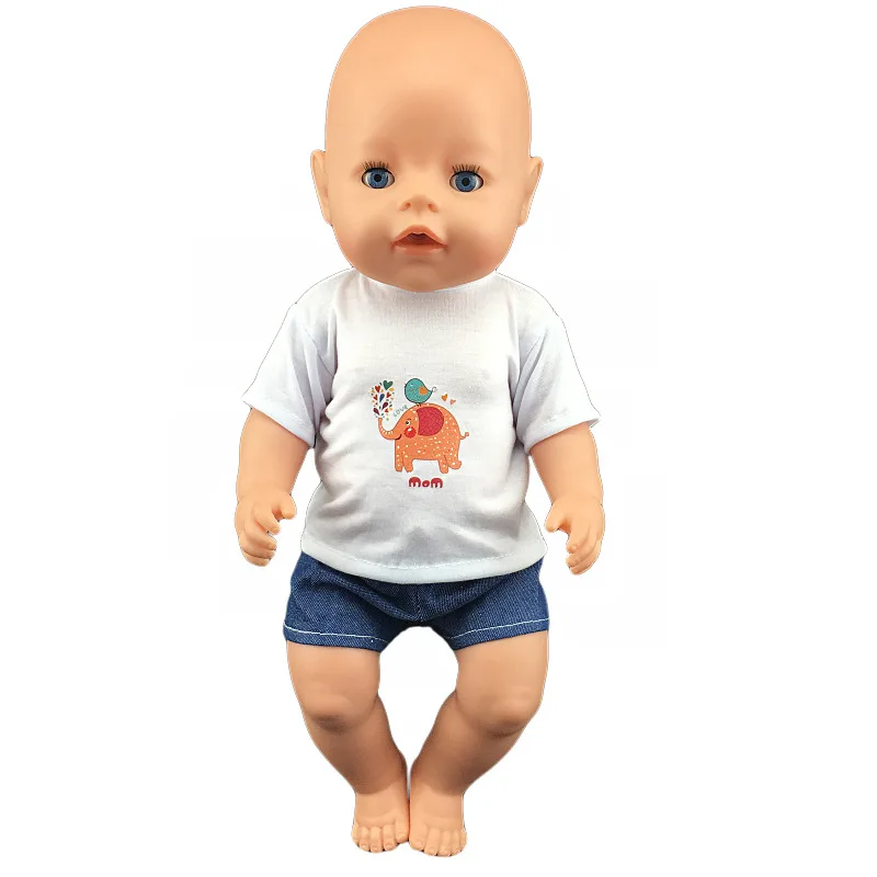 Детская кукольная одежда 6 видов стилей белая футболка + штаны юбка костюм размер