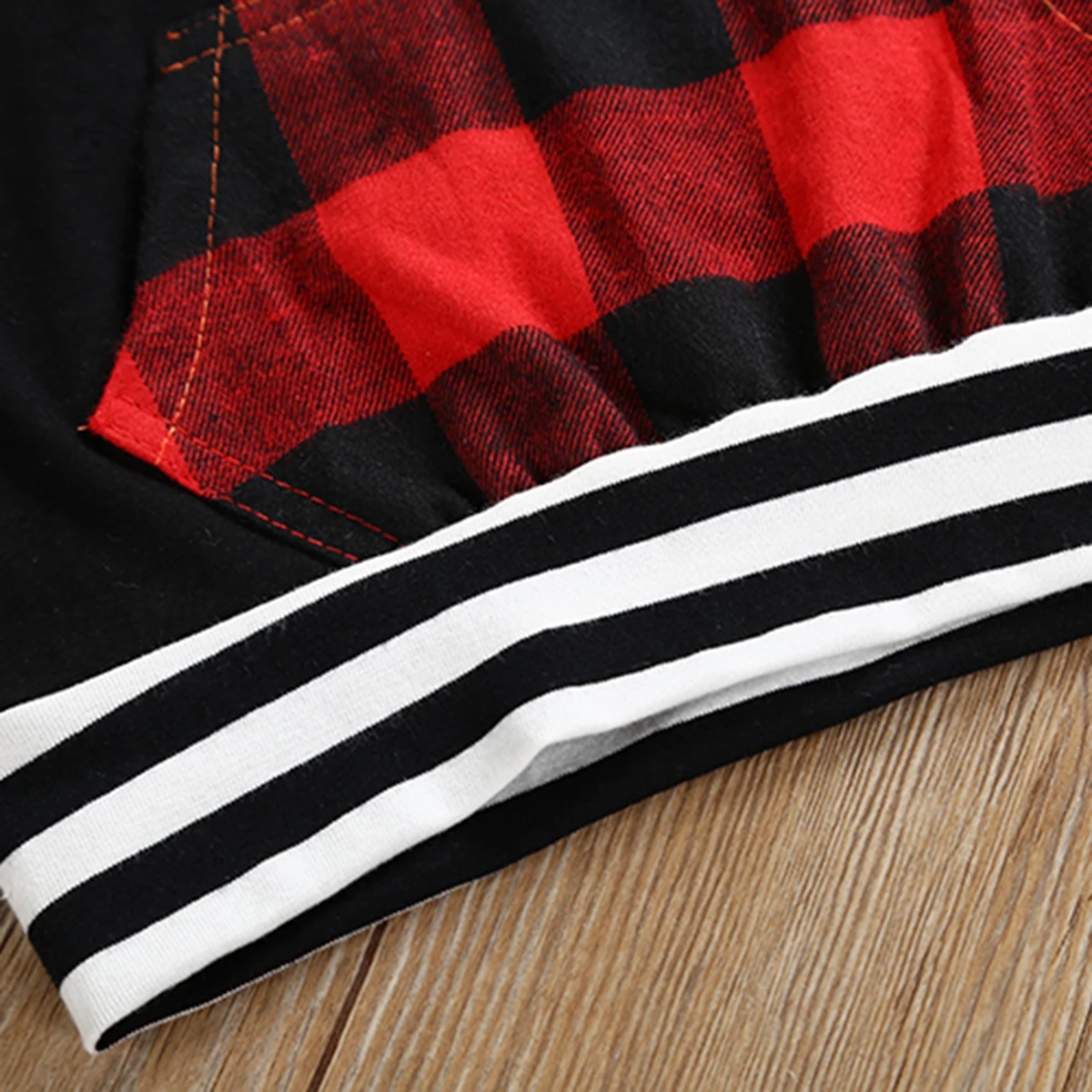 2017 Autumn Newborn Baby Boy Girl Clothing Long Sleeve Hooded T-shirt Tops+Red Plaid Pant Trouser 2PCS Infant Kids Clothes Set |