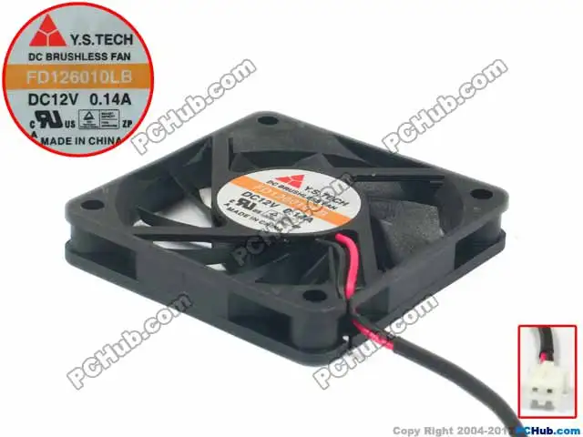 Вентилятор охлаждения сервера Y.S.TECH FD126010LB DC 12 В 0.14A 2 wire 60x60x10 мм|cooling fan|60mm cooling fanserver