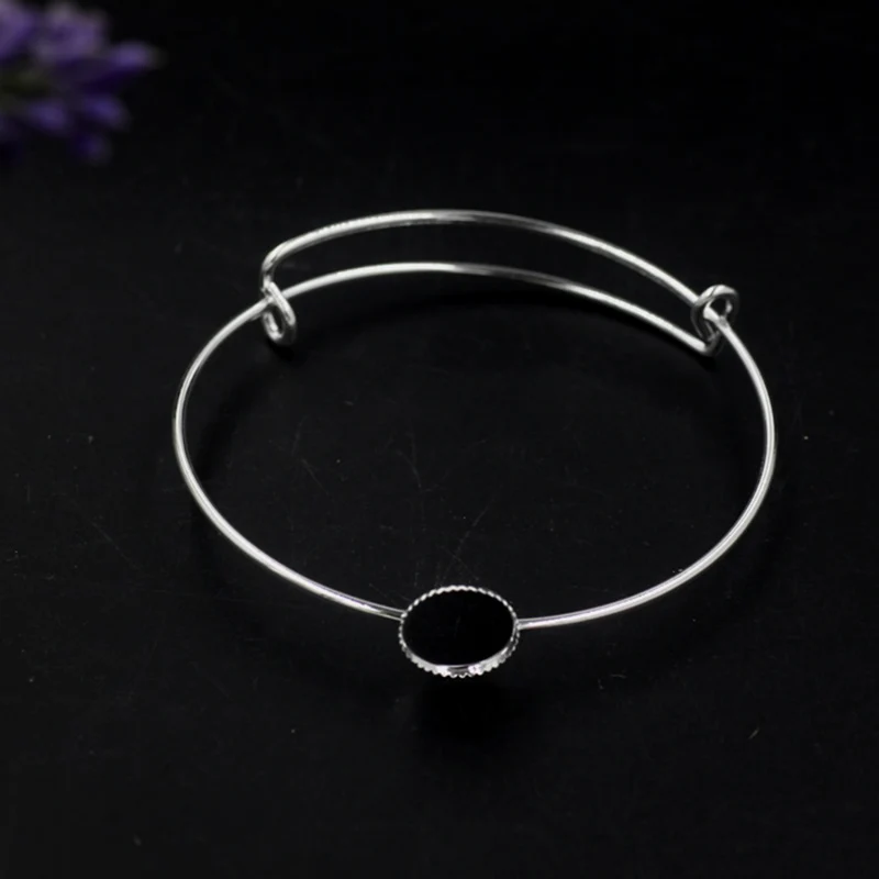 High Quality 15mm 6 Color Copper Material Bangle Base Bracelet Blank Findings Tray Bezel Setting Cabochon Cameo(08107