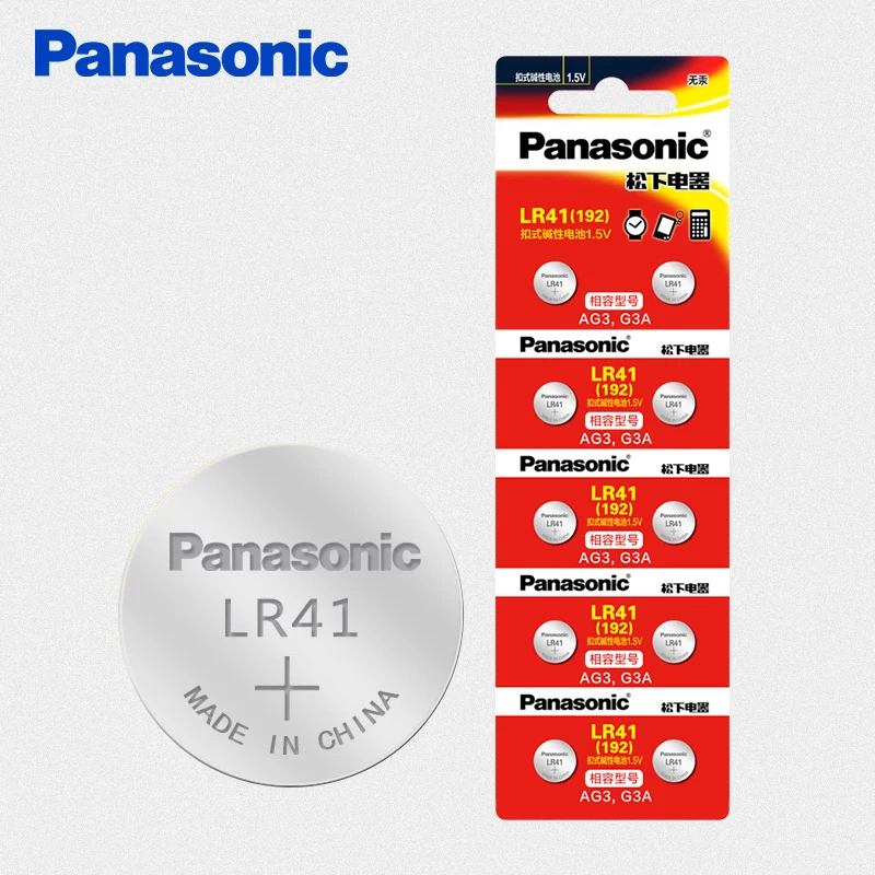 30 шт./3 упаковки LR41 кнопочные аккумуляторы Panasonic 100% оригинал SR41 AG3 G3A L736 192 392A Zn/MnO2 1 5 V