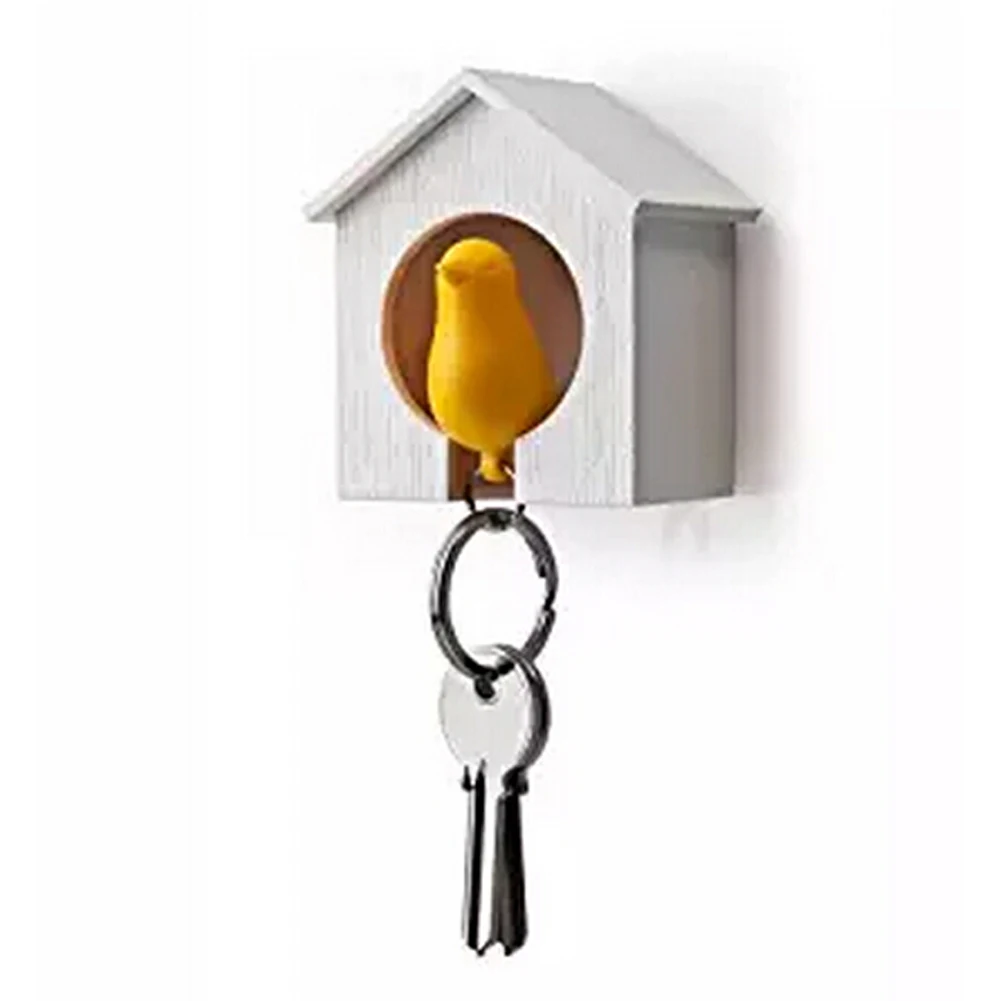 Милый 1 комплект брелок птичка + шт. Птичье гнездо свисток с кольцом вешалка для