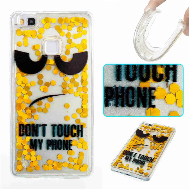 Для huawei P9 Lite шинни блеск динамический жидкость зыбучие пески телефон чехол для