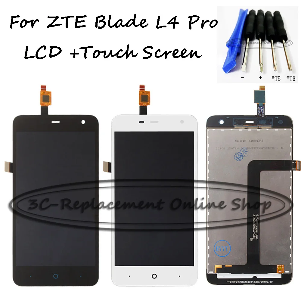 Черный/белый 5 дюймов для ZTE Blade L4 Pro ЖК дисплей Дисплей + кодирующий
