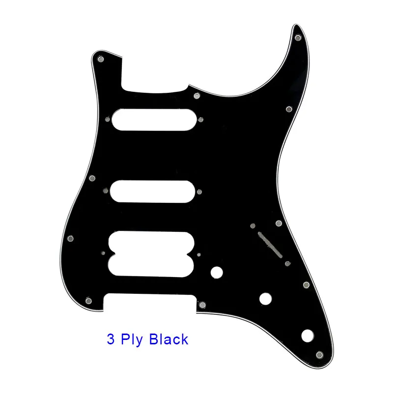 3 ply black Pleroo гитарные аксессуары накладки с 11 винтами для Fender Stratocaster плеер хамбакер стандарт ST HSS гитарная пластина для царапин - Цвет: 3 ply black