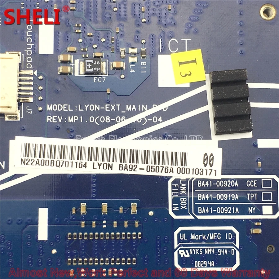 MOUGOL BA92 05076A 05076B ноутбук материнская плата для Samsung R510 NP P510 BA41 00921A Лион PM45 9200 м DDR2