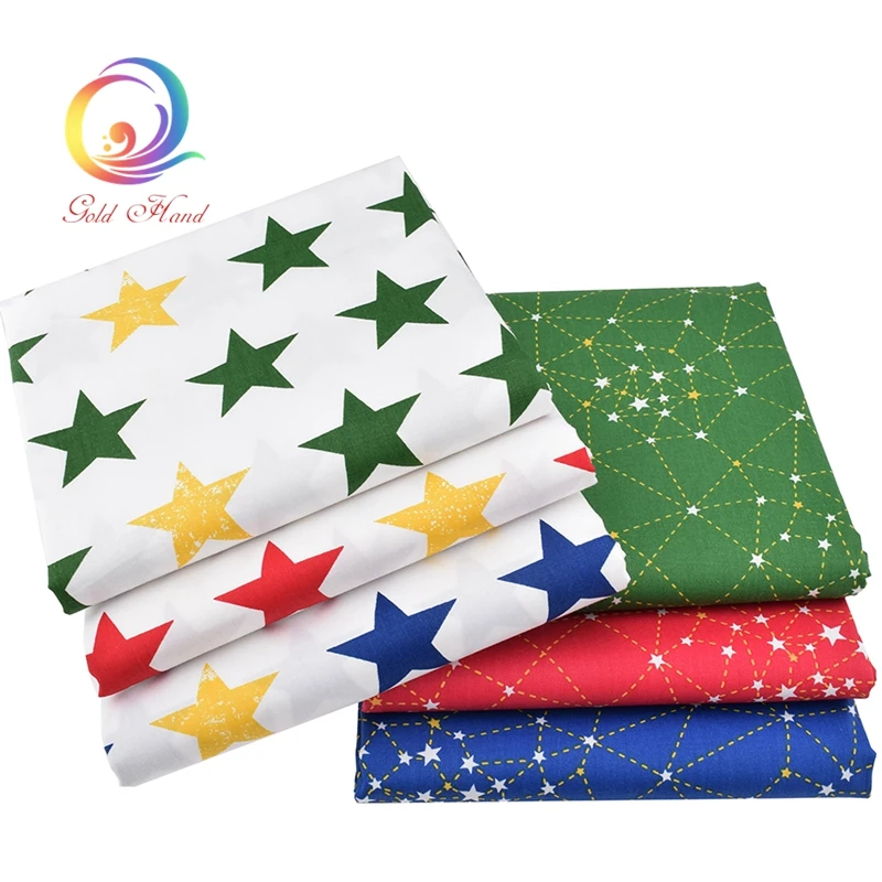 Haisen цветные звезды мультяшная печатная саржевая хлопчатобумажная ткань сделай