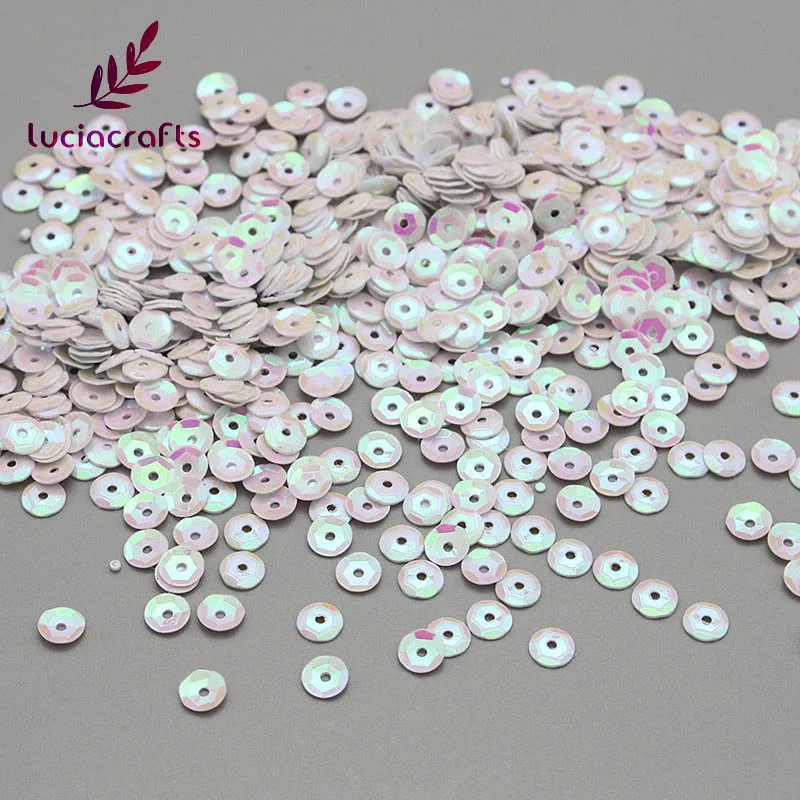 AB white 20g Lucia crafts 5 мм 20 г/лот хлопья Радужная чашка с блестками плоские свободные блестки для шитья одежды платье DIY украшения D0802 - Цвет: AB white 20g