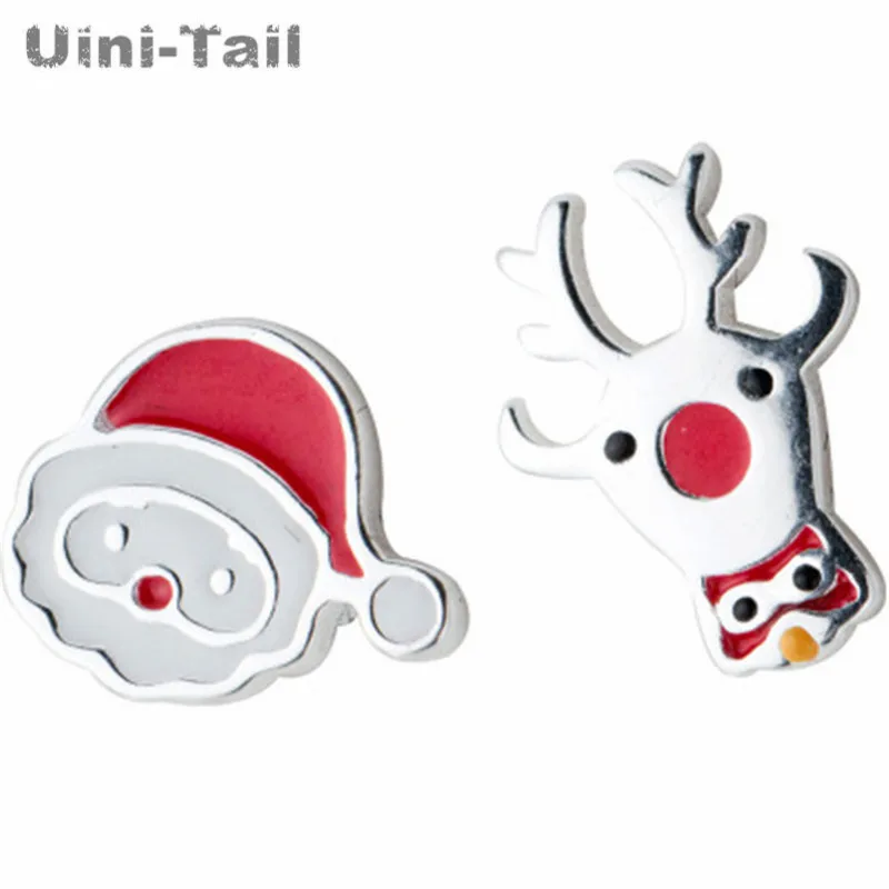 Uini-Tail популярные новые рождественские серьги из стерлингового серебра 925 пробы