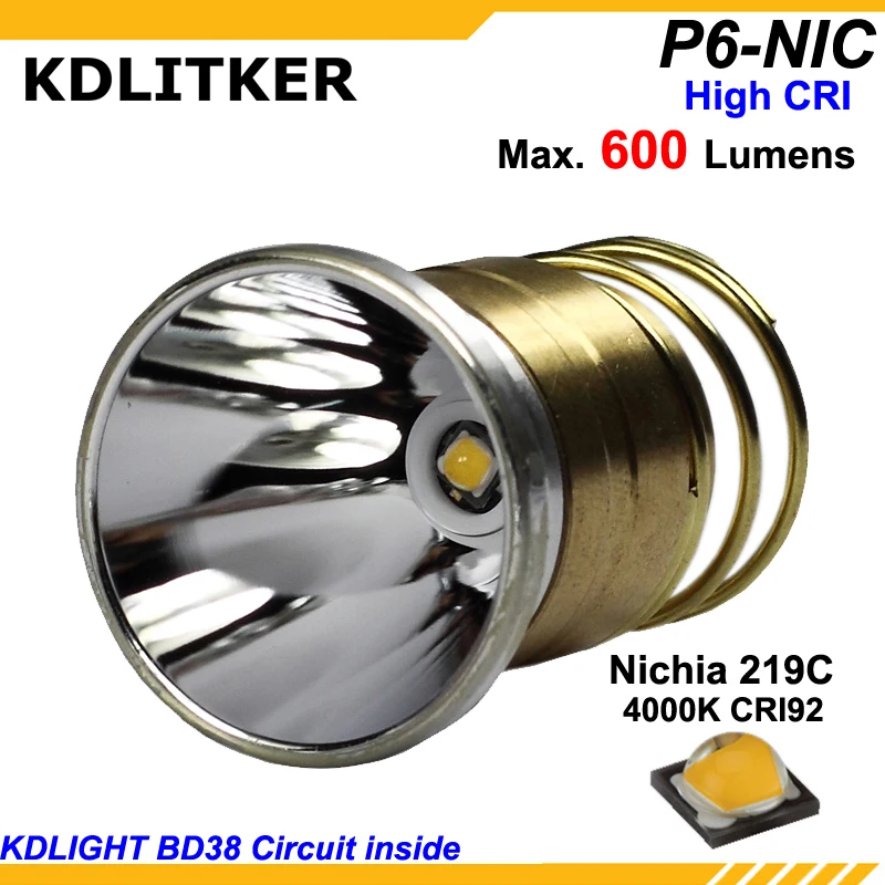 KDLITKER P6 NIC 219C нейтральный белый 4000K 600 люмен 3V 9V LED P60 Drop in (диаметр. 26 5 мм) высота CRI92|600