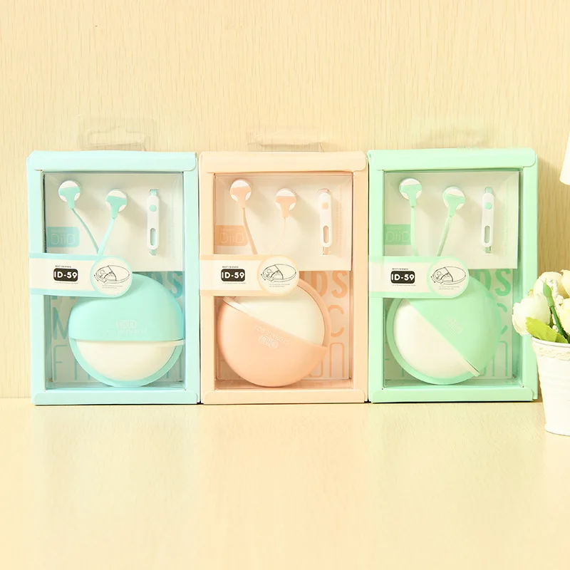 2017 модные 3,5 мм наушники-вкладыши, гарнитура, однотонные наушники-вкладыши для iPhone, Samsung, Mp3 наушники с поворотным чехлом ID59