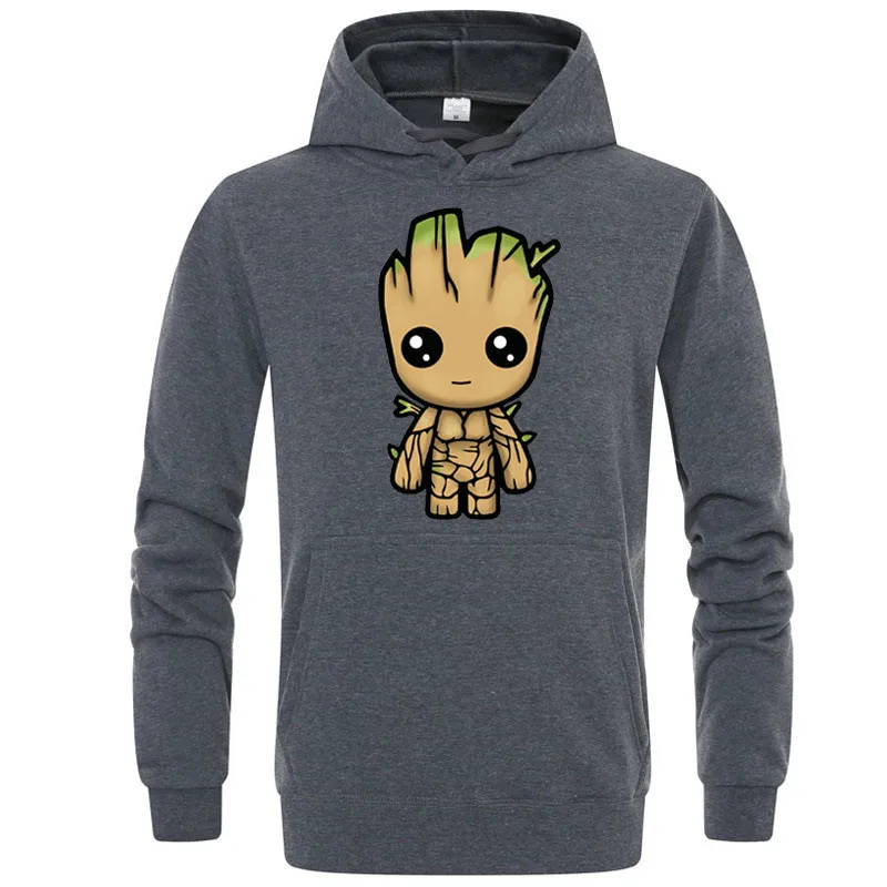 Мужская толстовка с капюшоном Marvel Groot Повседневная Толстовка в стиле Харадзюку