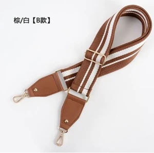 5cm Light Brown B Полосатая Сумка, ремешки через плечо, Наплечные ремни для сумок Сменный ремень для женской сумки, ремешок, аксессуары, Золотая Пряжка, 140 см, регулируемый KZ151332 - Цвет: 5cm Light Brown B
