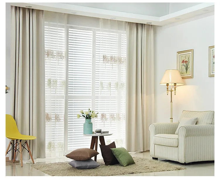 Современные однотонные занавески из искусственного льна и хлопка Затемненные