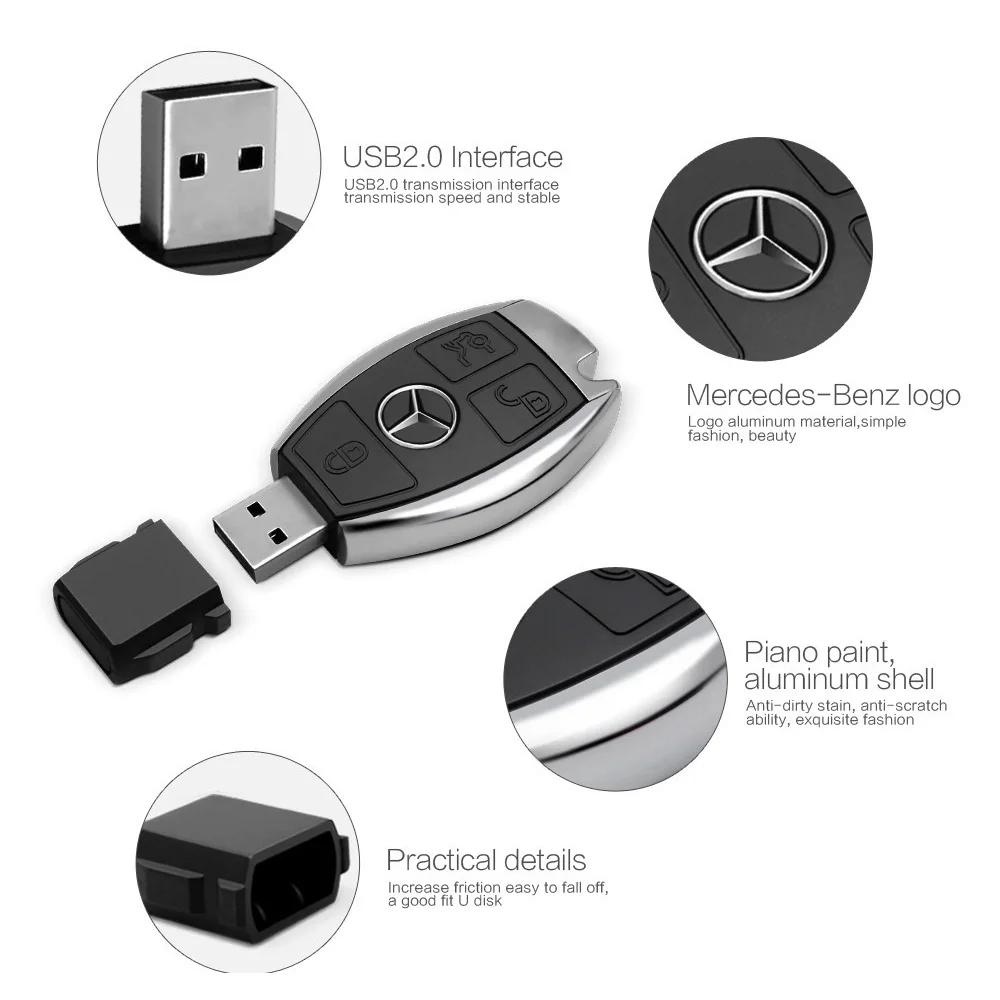 2019 новый автомобильный ключ Usb флеш накопитель 128 ГБ Флешка 32 16 8 4 креативный палка