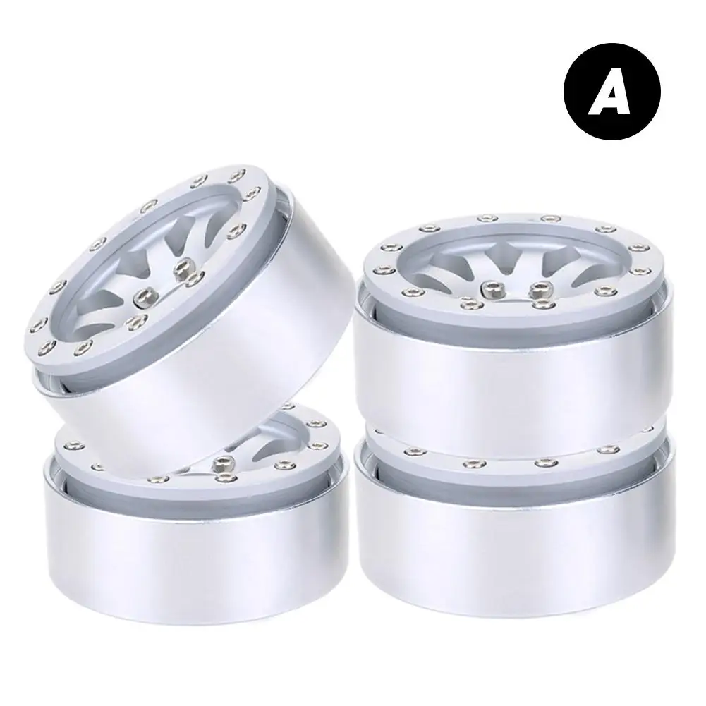 Красный 4PCS Aluminum Alloy 1.9 inch Wheels Rims 12mm Hex for 1/10 RC Crawler Axial SCX10 II 90046 Traxxas TRX4 D90 - Цвет: Красный