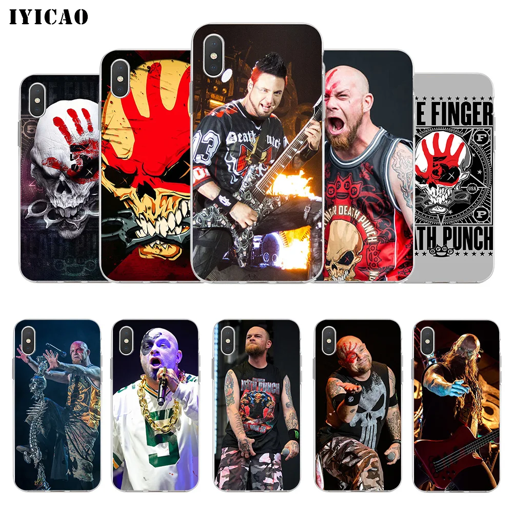 IYICAO Five Finger Death Punch FFDP Мягкий силиконовый чехол для iPhone X XR XS MAX 6 6s 7 8 Plus iPhone X iPhone 5 5S SE чехол из ТПУ