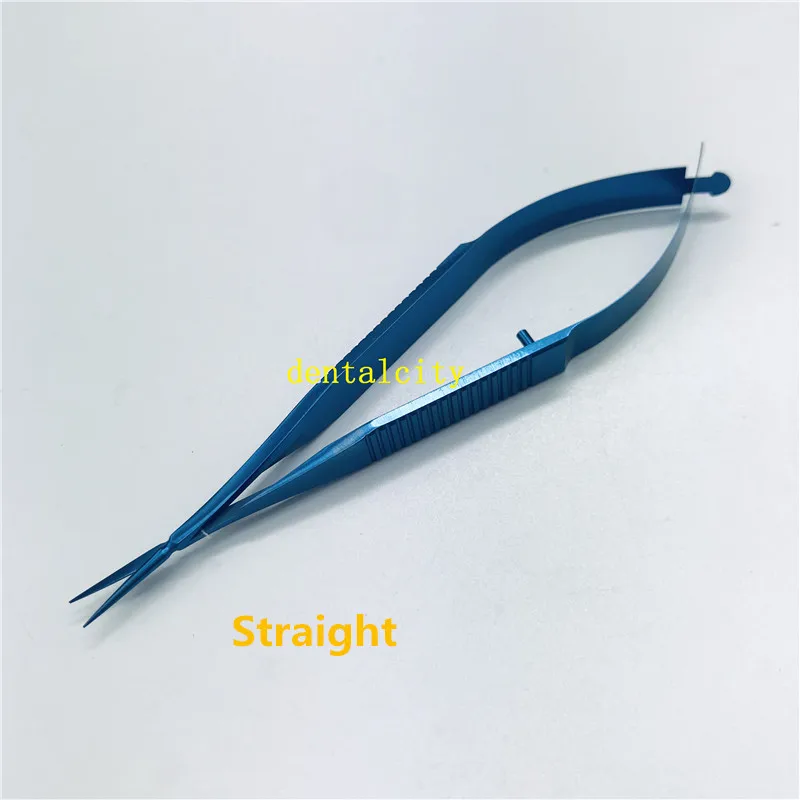 Titanium Straight Титановый сплав/нержавеющая сталь офтальмологическая микрохирургическая 12,5 см капсульные мембранные ножницы Микро ножницы - Цвет: Titanium Straight