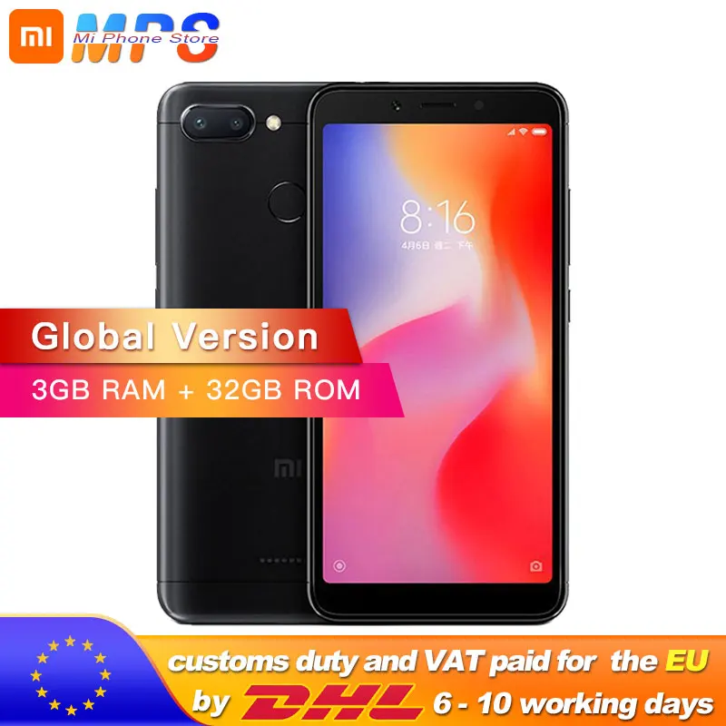 Глобальная версия Xiaomi Redmi 6 3GB 32GB мобильный телефон P22 Octa Core 5 45 &quot18:9 полный экран
