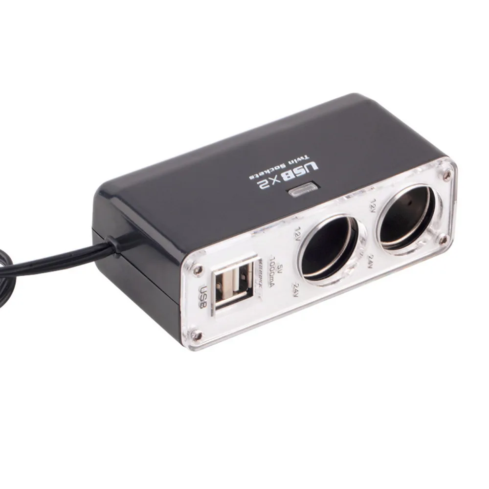 5V/1A двойной USB Порты и разъёмы 2 Way Авто розетка для автомобильного прикуривателя