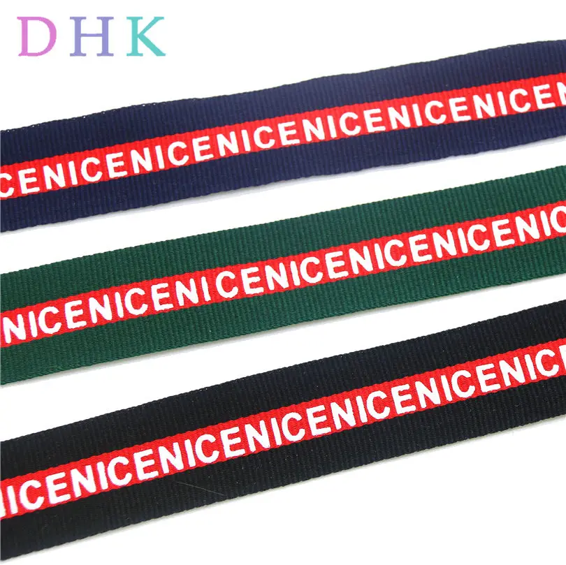 

DHK Free shipping NICE letter jacquard knitting printed Ribbon Garment accessory hairbow headwear decoration 2.5cm S796