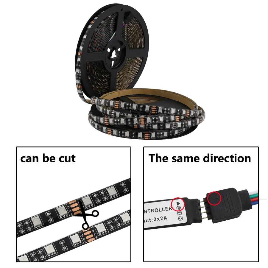 5 в RGB Светодиодная лента USB Bluetooth Водонепроницаемая SMD 5050 50 см м PC В светильник Rgb