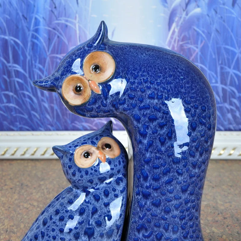 Абстрактные фарфоровые статуэтки для влюбленных Совы ручной работы