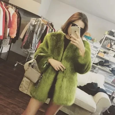 New Style High-end Fashion Women Faux Fur Coat 17S3