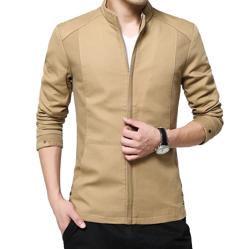 2019 Spring Men's Casual Stand Collar Cotton Jackets Coat Men Fashion Business Classic Style Brand New Jacket Coats | Мужская одежда