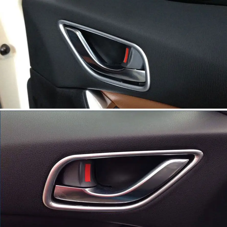 

4pcs/set Chrome Interior Inside Door Handle Bezel Cover Trim Fit For MAZDA CX5 CX-5 2013-2016